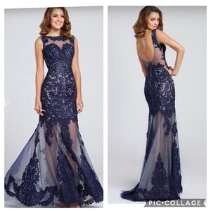 Mon Cheri Ellie Wilde Illusion neck Elegant Gown